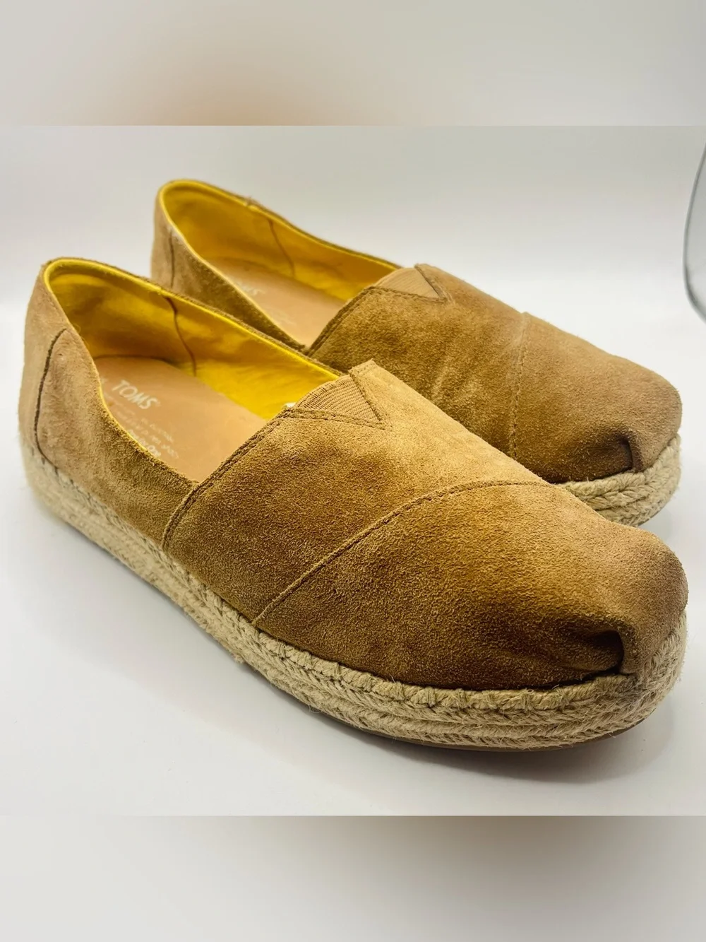 TOMS Womens Alpargata Rope Espadrille Tan Suede Slip On Flats Size 10